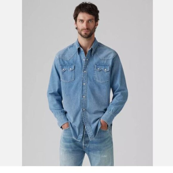 Levi's Vintage Clothing Shorthorn Sawtooth Western Shirt Men's Size S LVC Denim - Picture 13 of 15